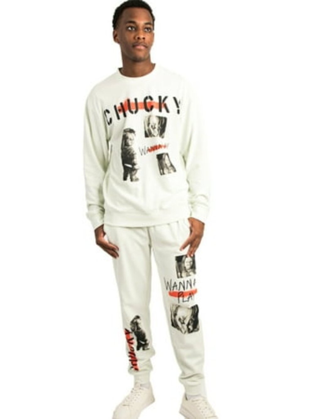 Chucky Wanna Play Adult Sweatshirt Jogger Pants Combo Set-Medium